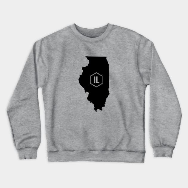 Illinois Homer (Black) Crewneck Sweatshirt by caknuck